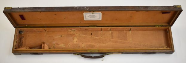 Alexander Henry full length leather and brass bound rifle case with 'Alexr Henry Gun and Rifle
