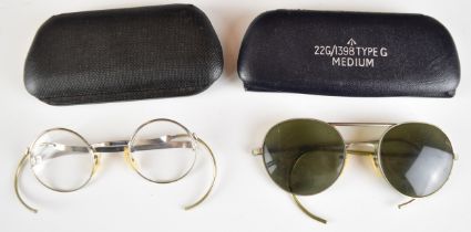 Royal Air Force pair of aviator's sunglasses in case, size medium, together with a cased pair of