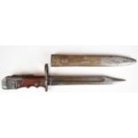 British knife bayonet number 7 with swivel pommel, 1948 to ricasso, 20cm fullered blade and