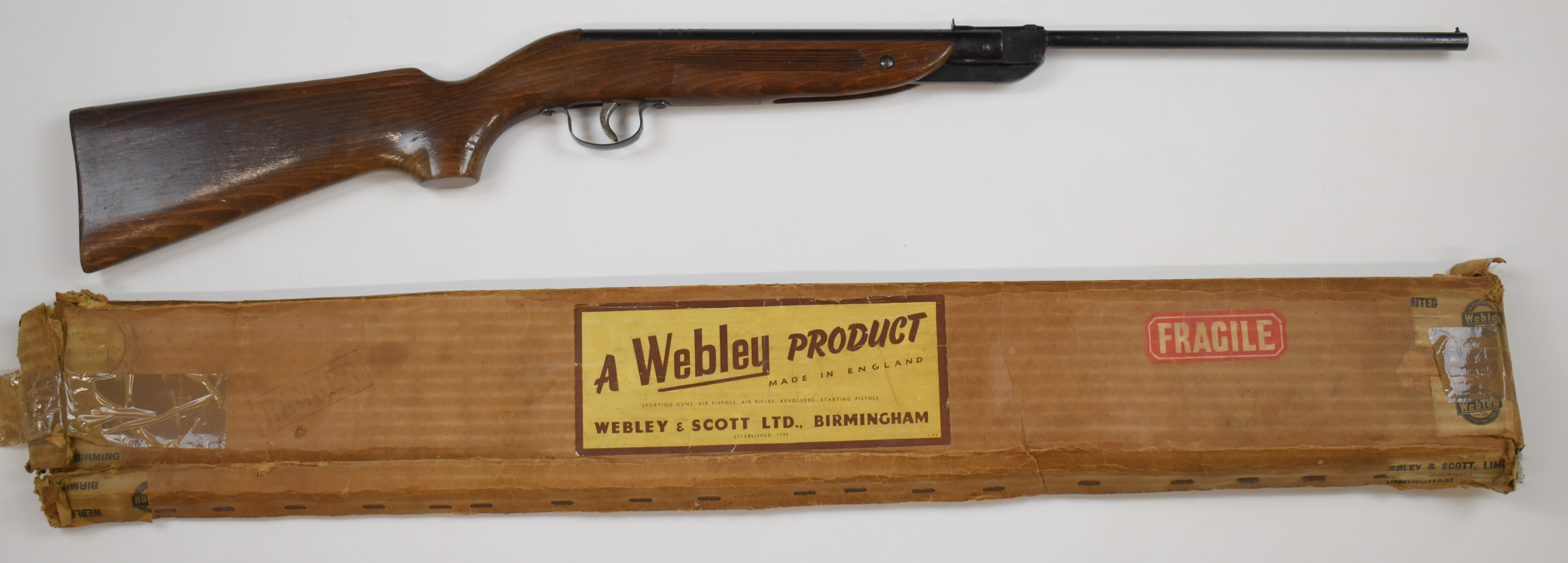 Webley Ranger .177 air rifle with semi-pistol grip and adjustable sights, NVSN, in original box. - Image 2 of 8
