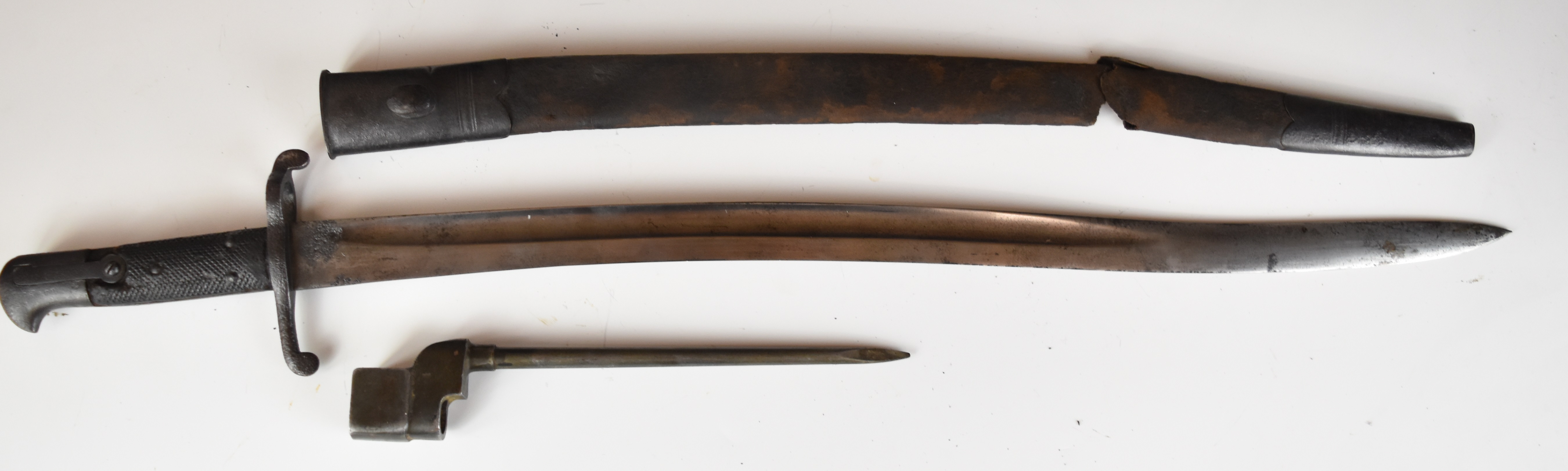 British 1856 pattern Enfield sword bayonet with some clear stamps to ricasso and a 58cm Yataghan