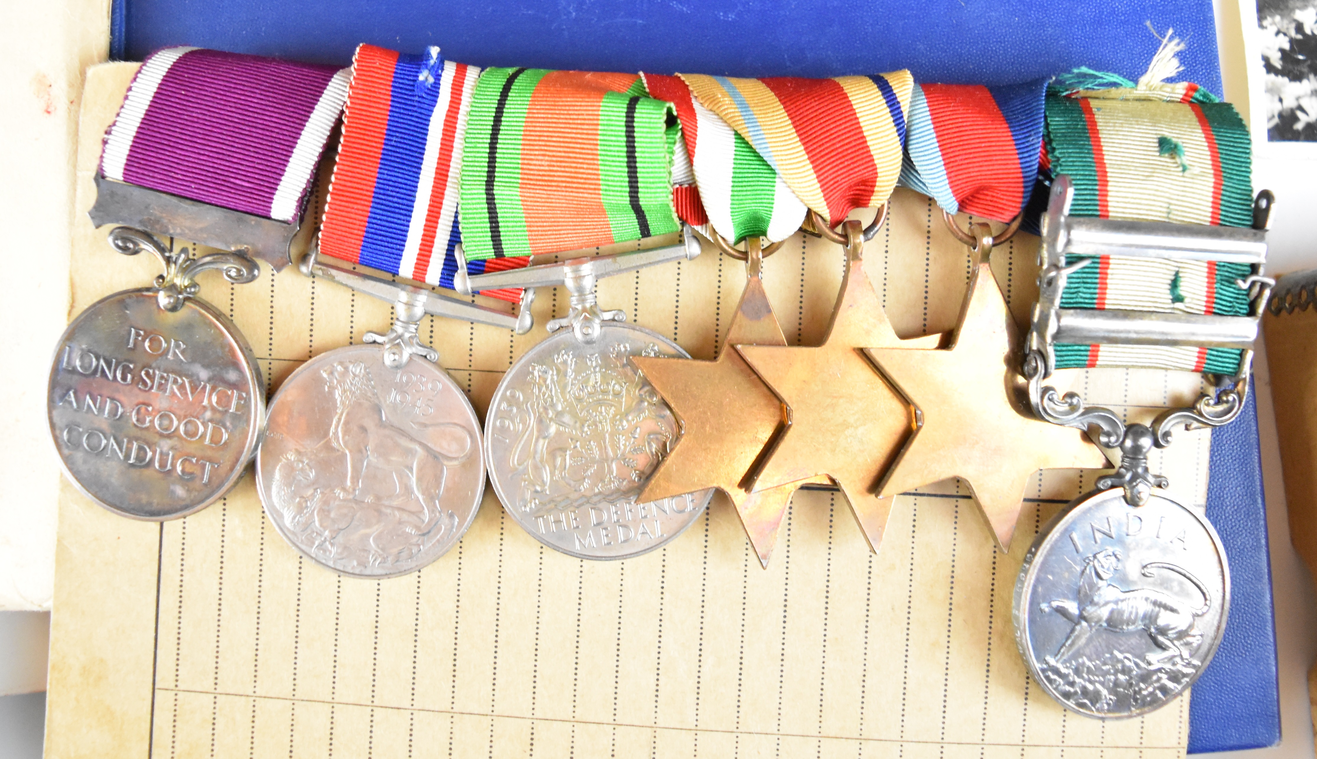 British Army medal group of seven and associated ephemera comprising Indian General Service Medal - Image 3 of 19