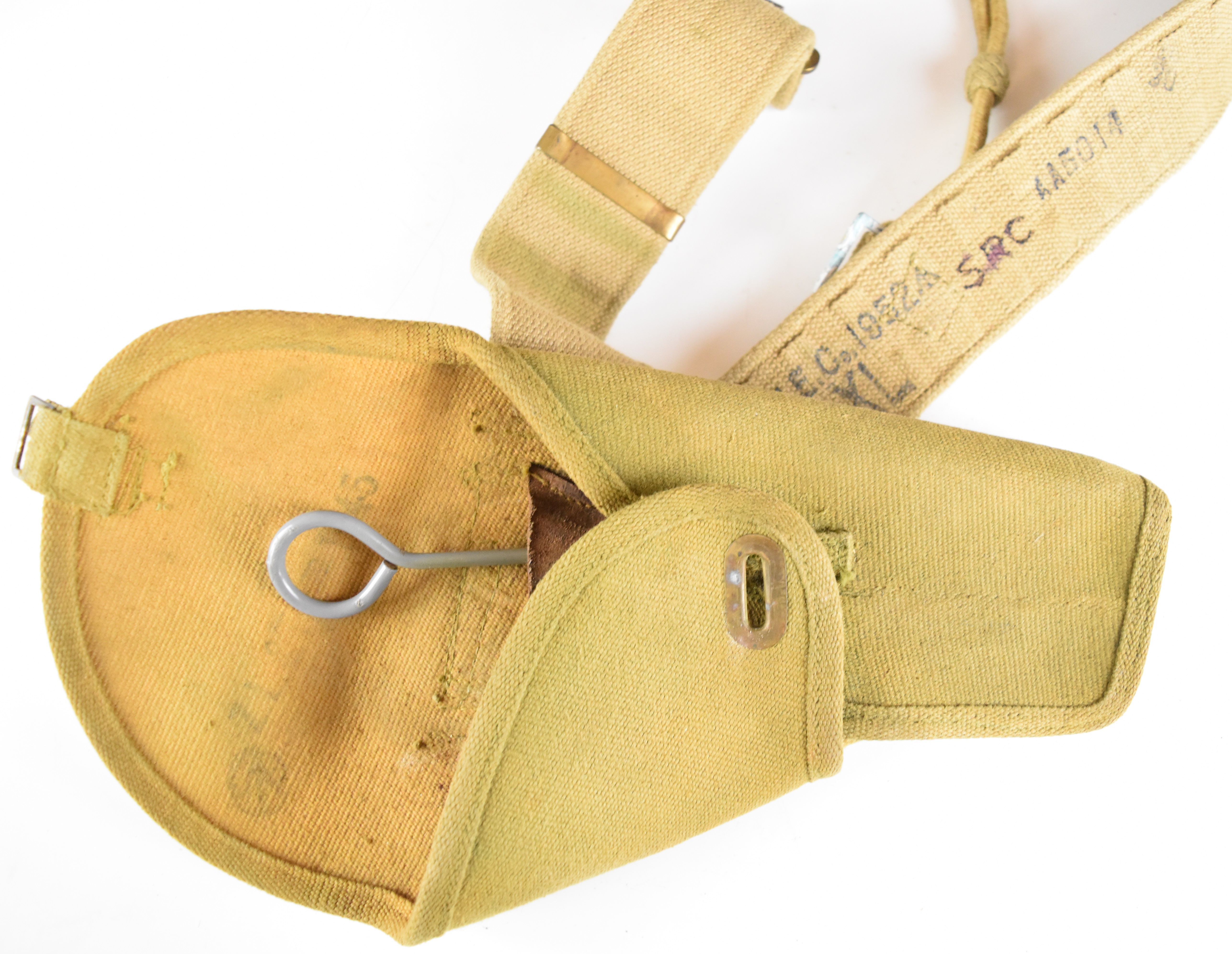 British WW2 webbing including ammunition pouches, belts, holsters, sling, lanyard and haversack, all - Image 8 of 11