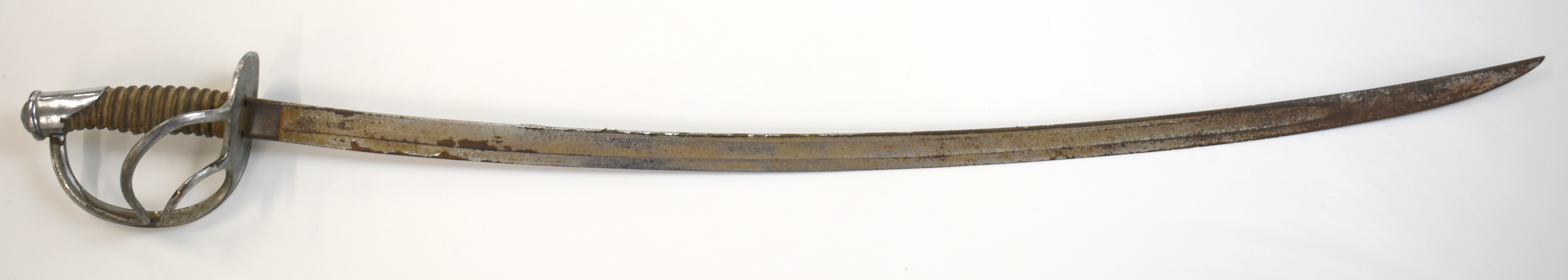 American Civil War sword with wooden grip, two bar hilt, US 1864 AGM to ricasso and Crosby - Image 6 of 26