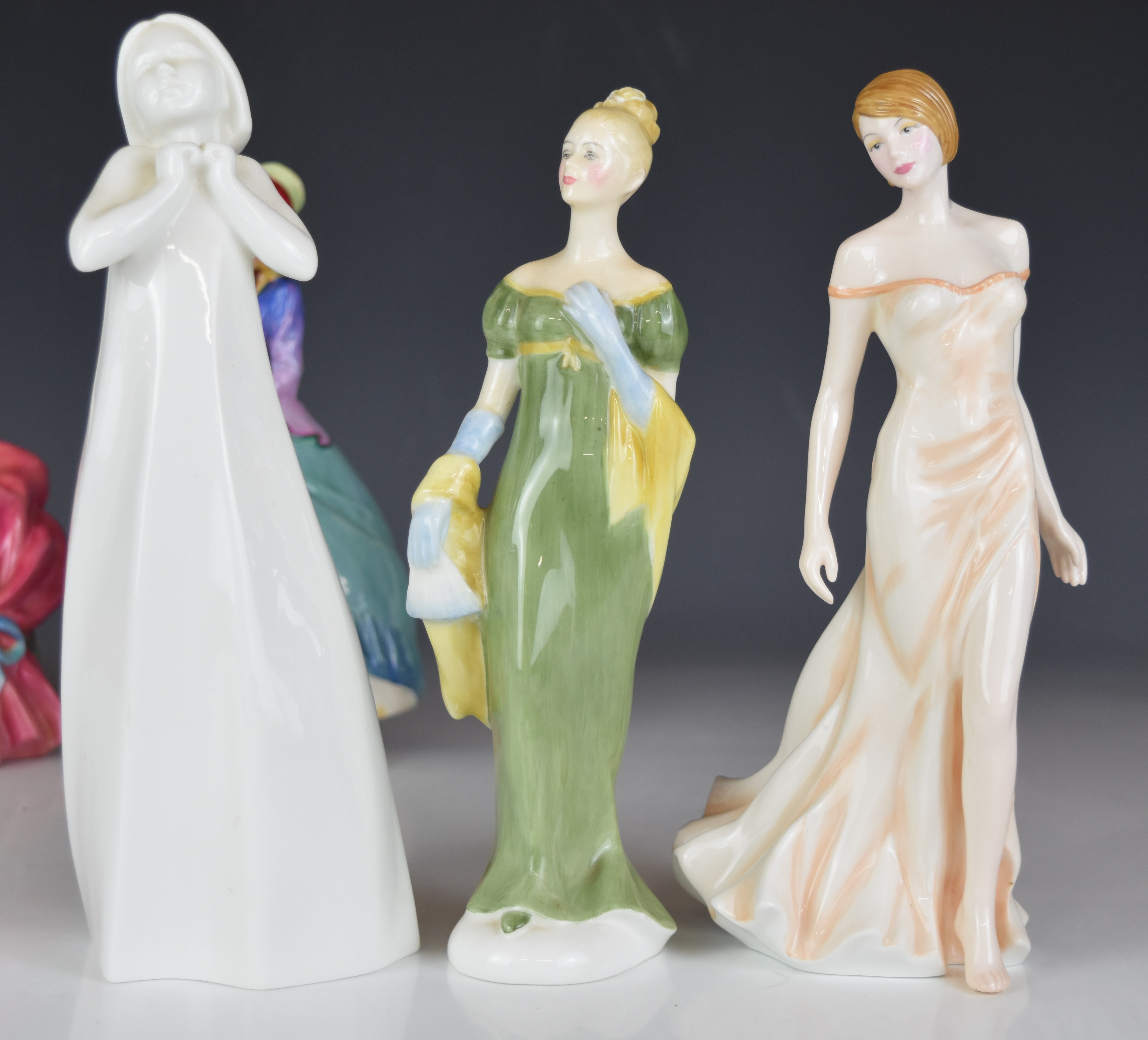 Eleven Royal Doulton figurines including several older examples Irene, Penelope, Pantalettes, - Image 6 of 20