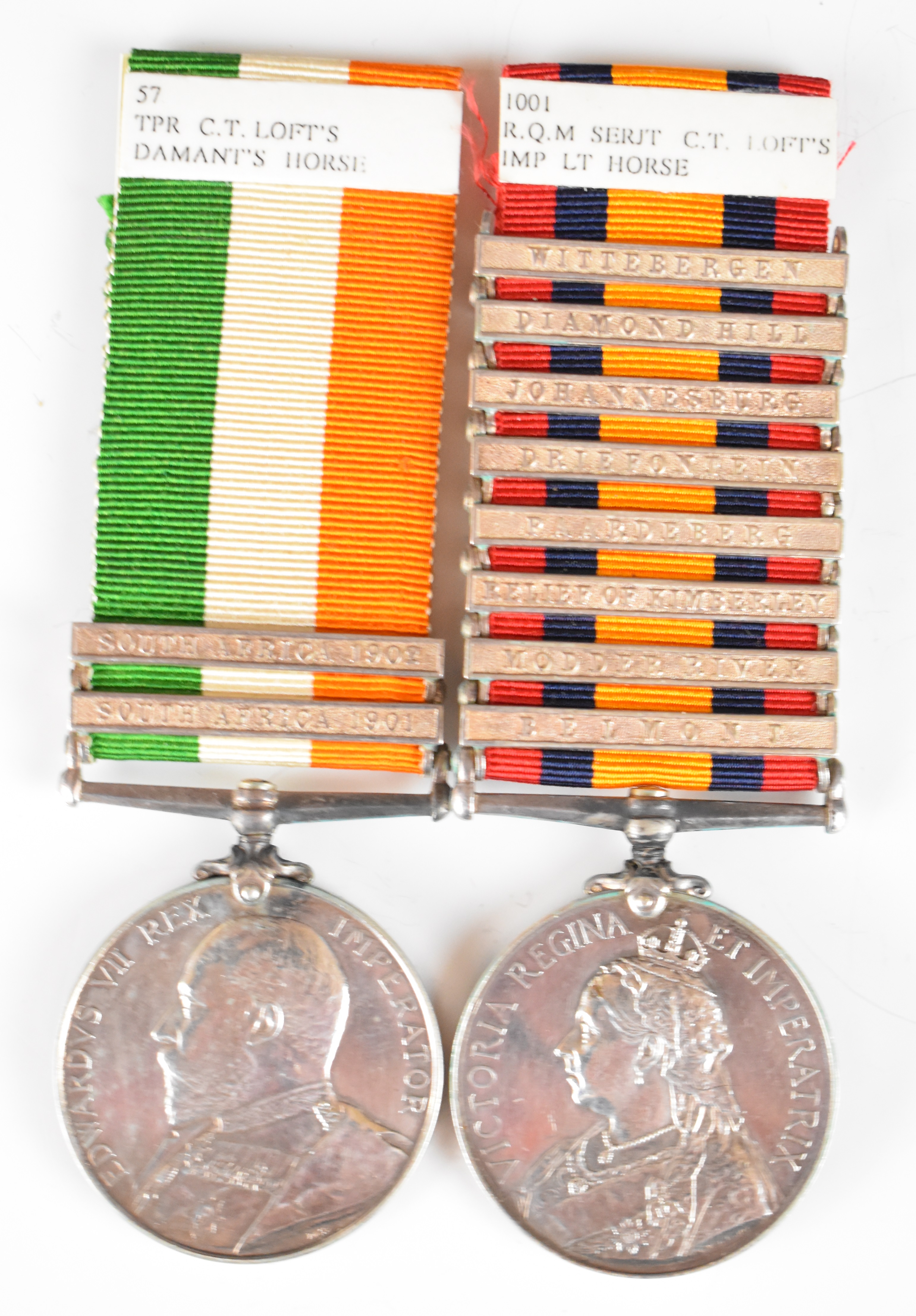 Queen's South Africa Medal with eight clasps for Belmont, Modder River, Relief of Kimberley,