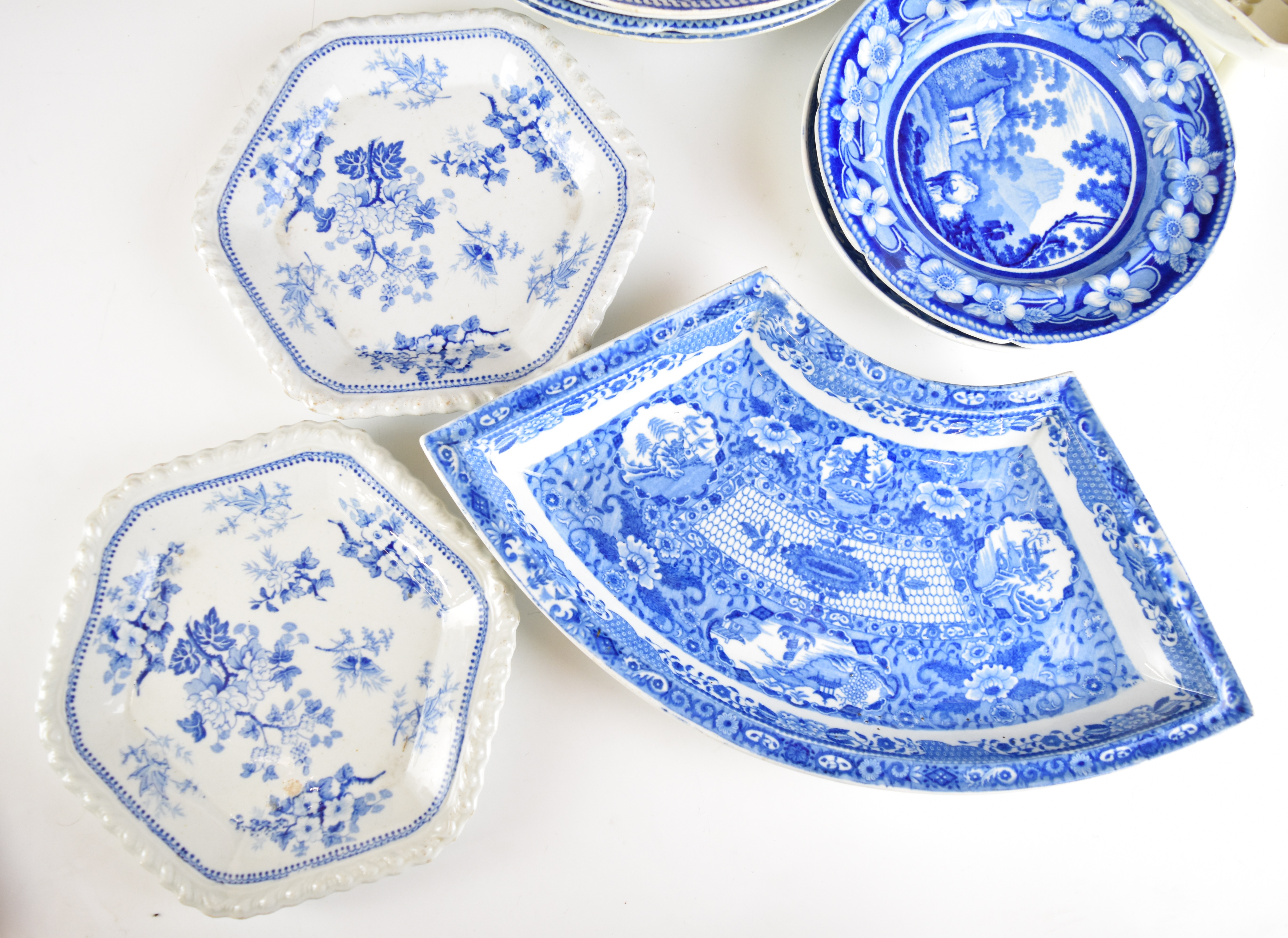 Collection of 19thC blue and white transfer printed ceramics including pair of Ridgways covered - Image 4 of 9
