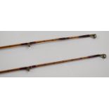 Hardy Palakona three piece plus spare top crop split cane fly fishing rod 'The JJ Hardy Triumph' 9',