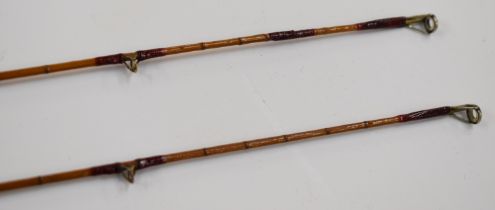 Hardy Palakona three piece plus spare top crop split cane fly fishing rod 'The JJ Hardy Triumph' 9',