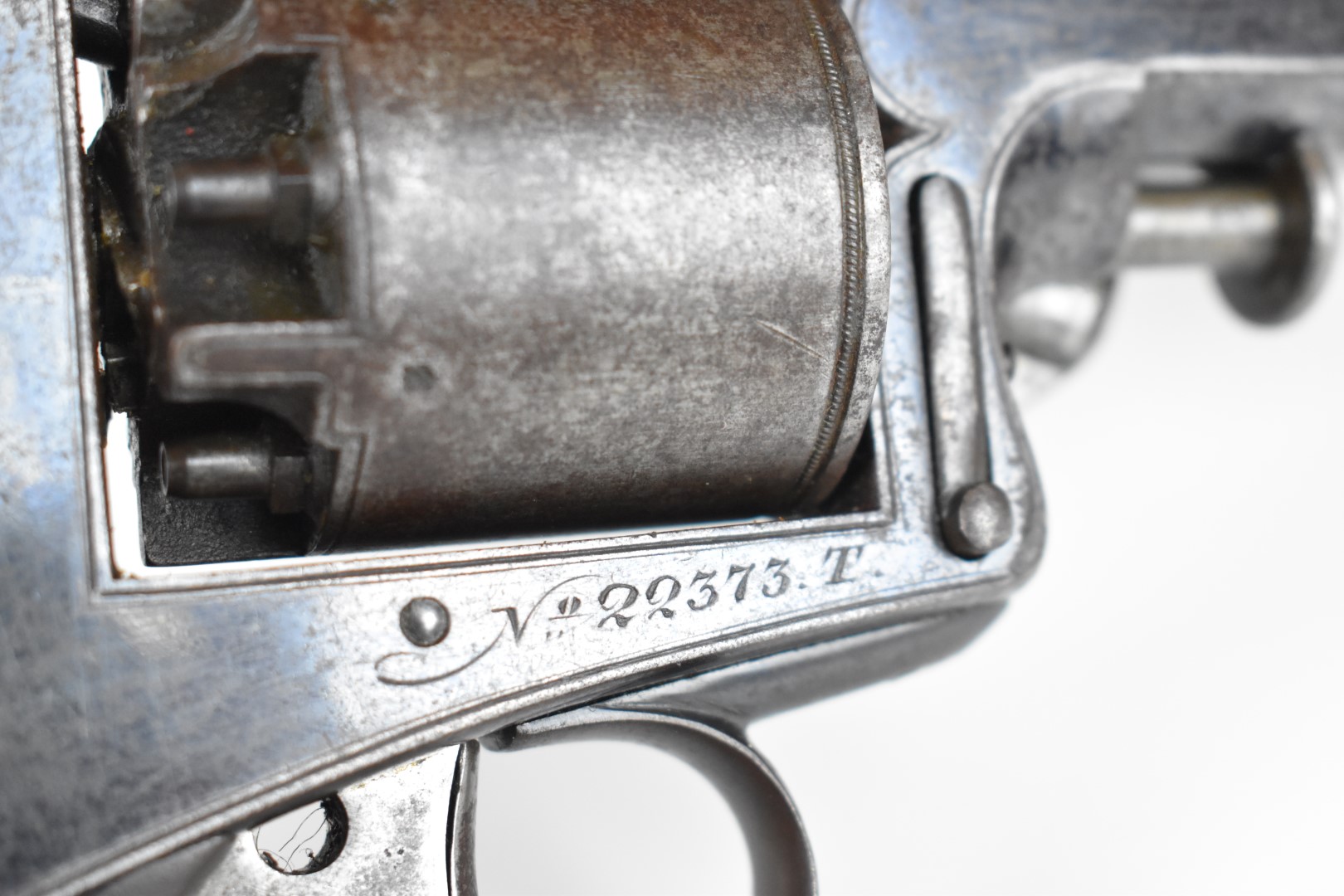 William Tranter's Patent 54 bore five-shot double-action revolver with line engraved frame marked ' - Image 12 of 18