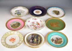 Cabinet plates including Chamberlains Worcester, Royal Worcester, Spode, several Prattware and