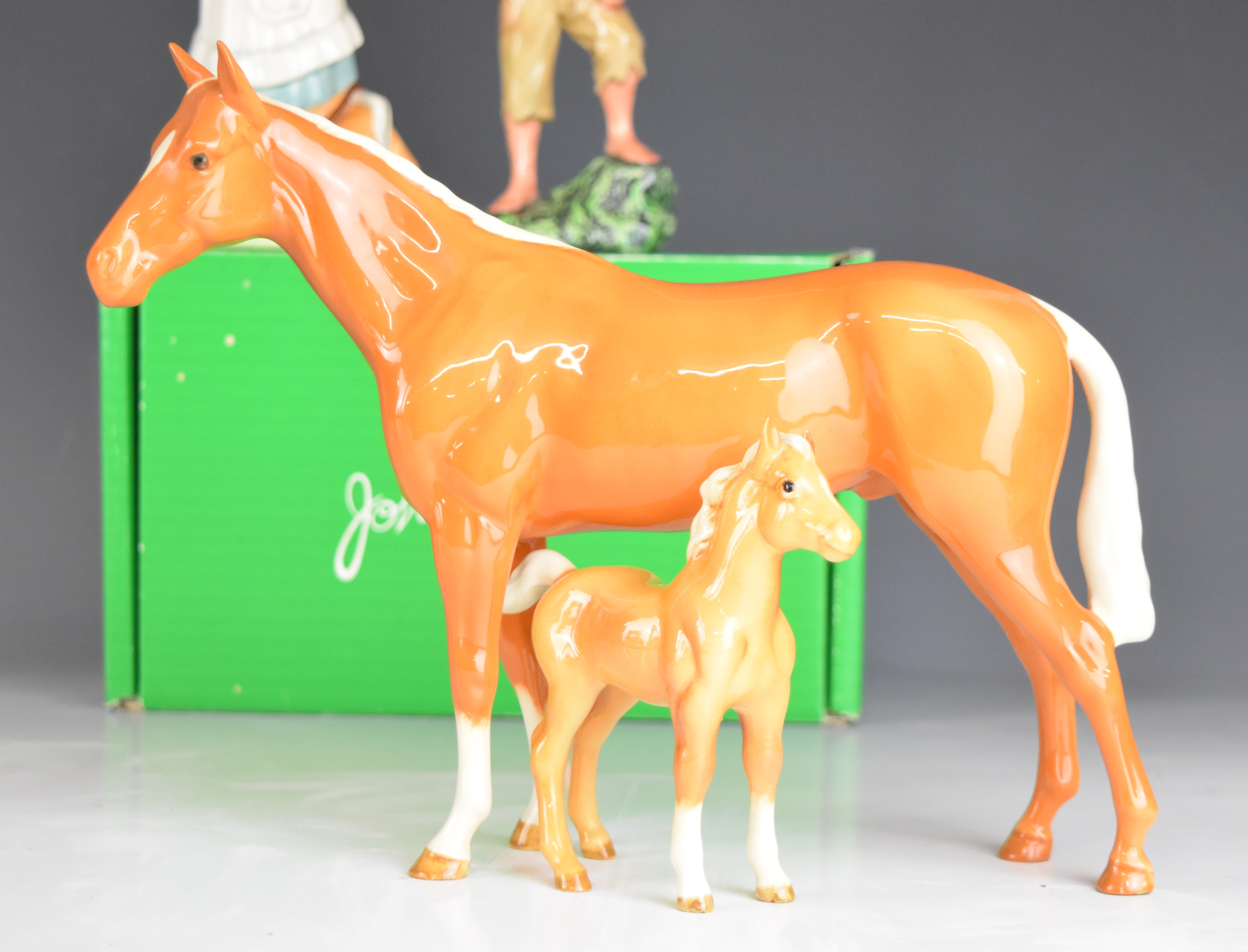 Beswick and Royal Doulton figures including boxed grey Shetland pony, huntsman's horse, tigress, - Image 5 of 8