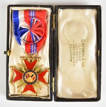 French WW2 Franco - British Cross Medal, in fitted box by Kenning & Son