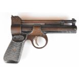 Webley Junior .177 air pistol with named and chequered composite grips and adjustable sights, serial