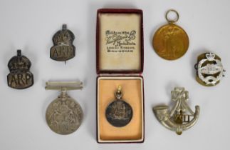 WW1 British Victory Medal named to S Broadway Trp MMR together with a WW2 Defence Medal, two