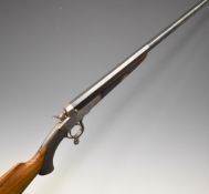 Joseph Lang .410 single barrelled shotgun with border engraved lock and top plate, rotary