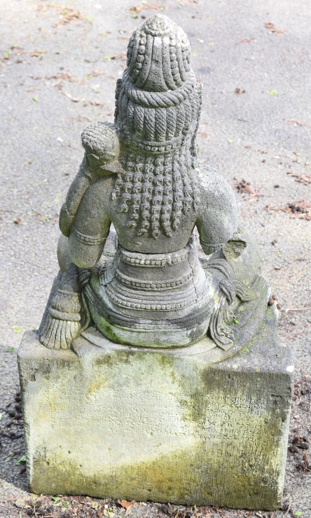Lava stone sculpture of a seated deity, from the Borobadur temple area, Java, Indonesia, height - Image 4 of 4
