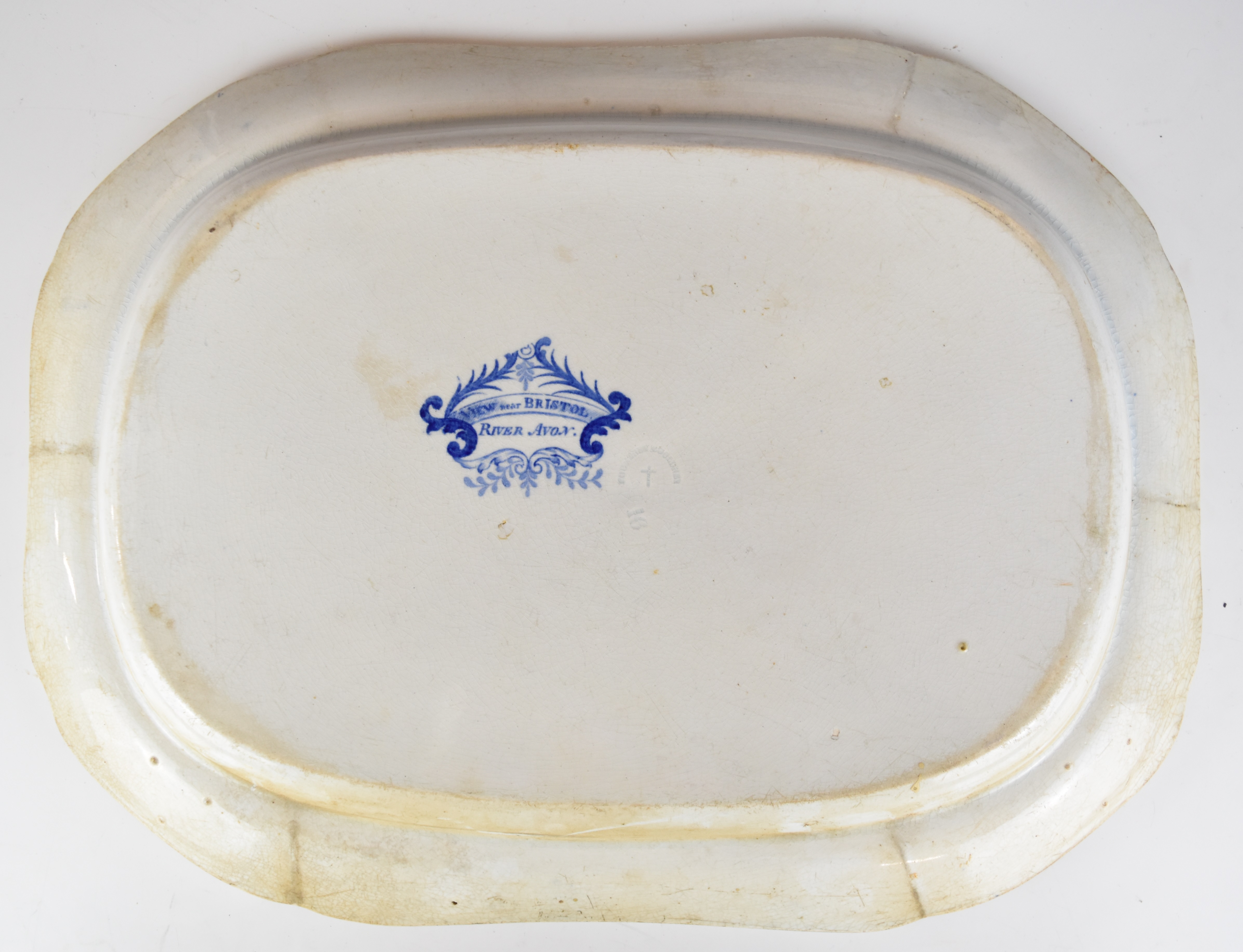 19thC blue and white transfer printed ware with named scenes of Bristol, Clifton and River Avon, - Image 7 of 10