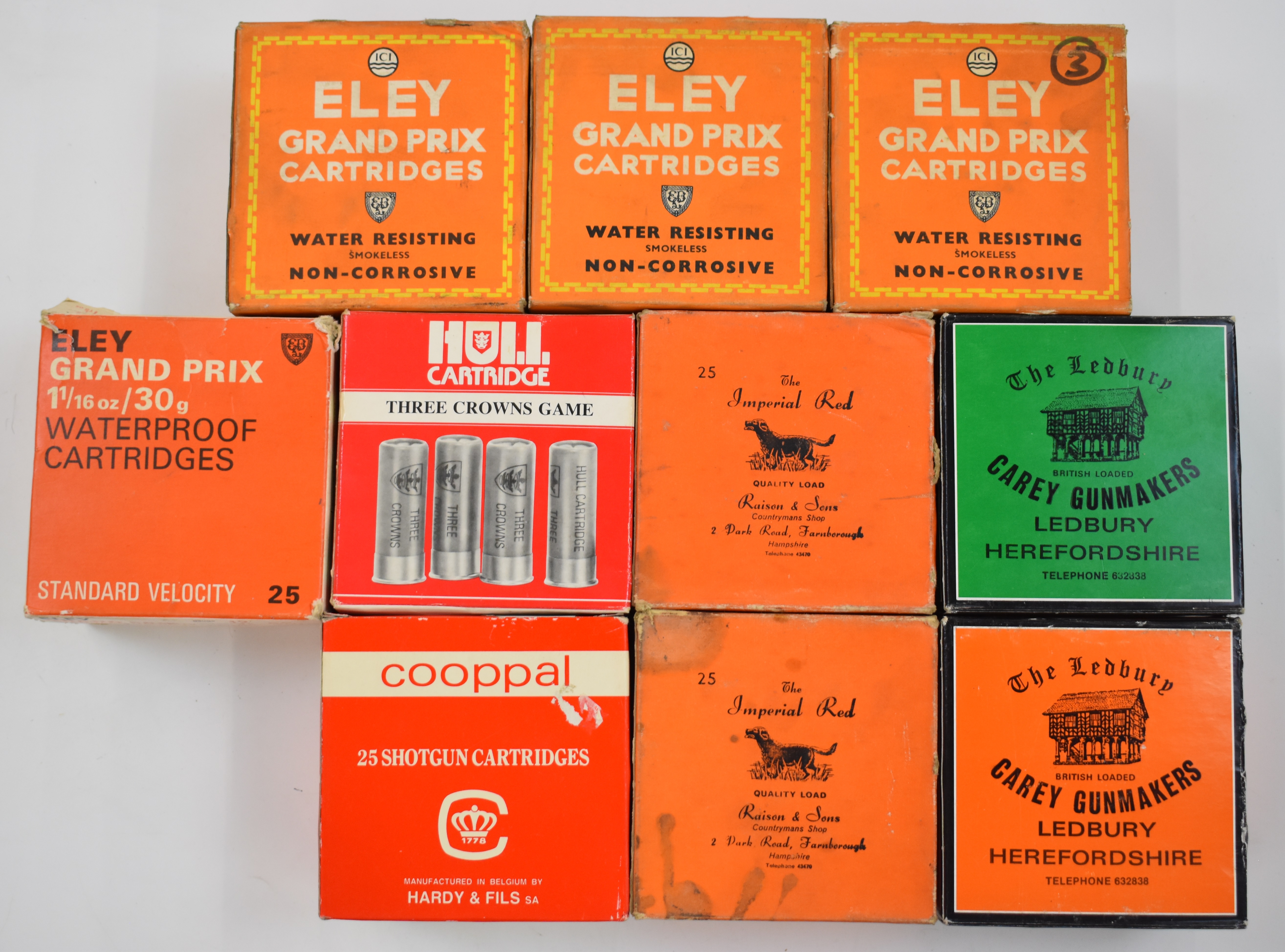 Two-hundred-and-fifty various 12 bore shotgun cartridges including Eley Grad Prix, Carey Gunmakers