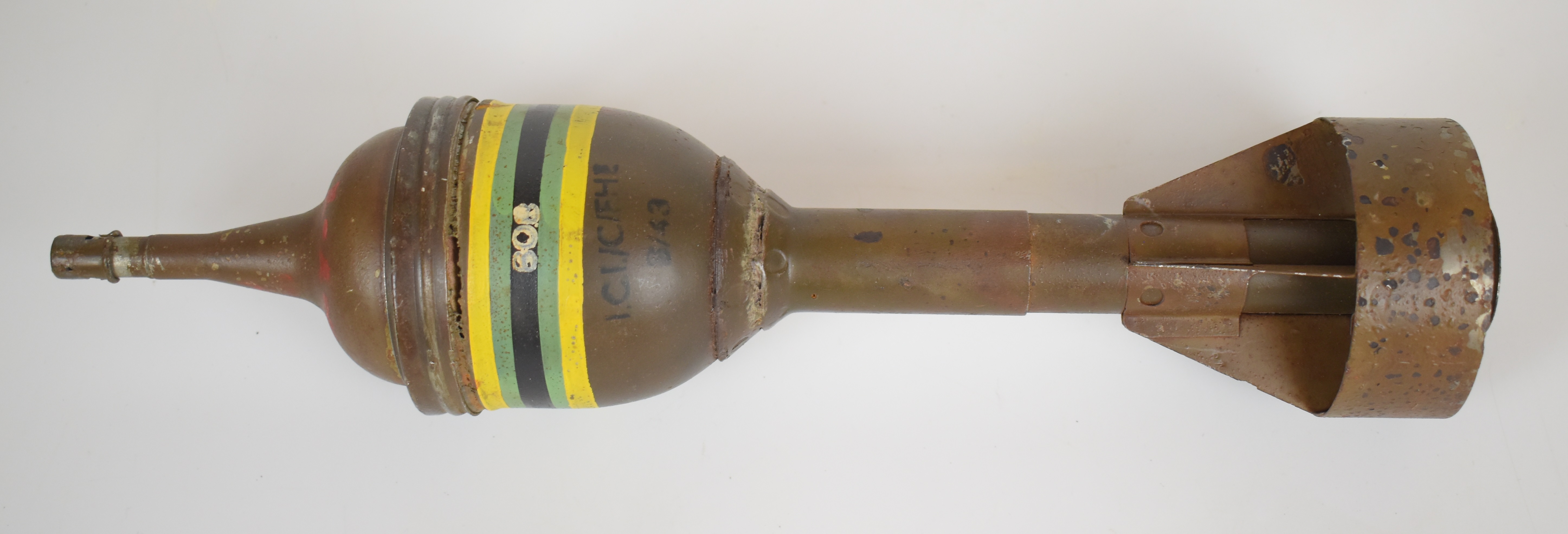 British WW2 PIAT (Projectile Infantry Anti Tank) inert round, ink stamped 3/43 / LOT 78 - Image 3 of 4