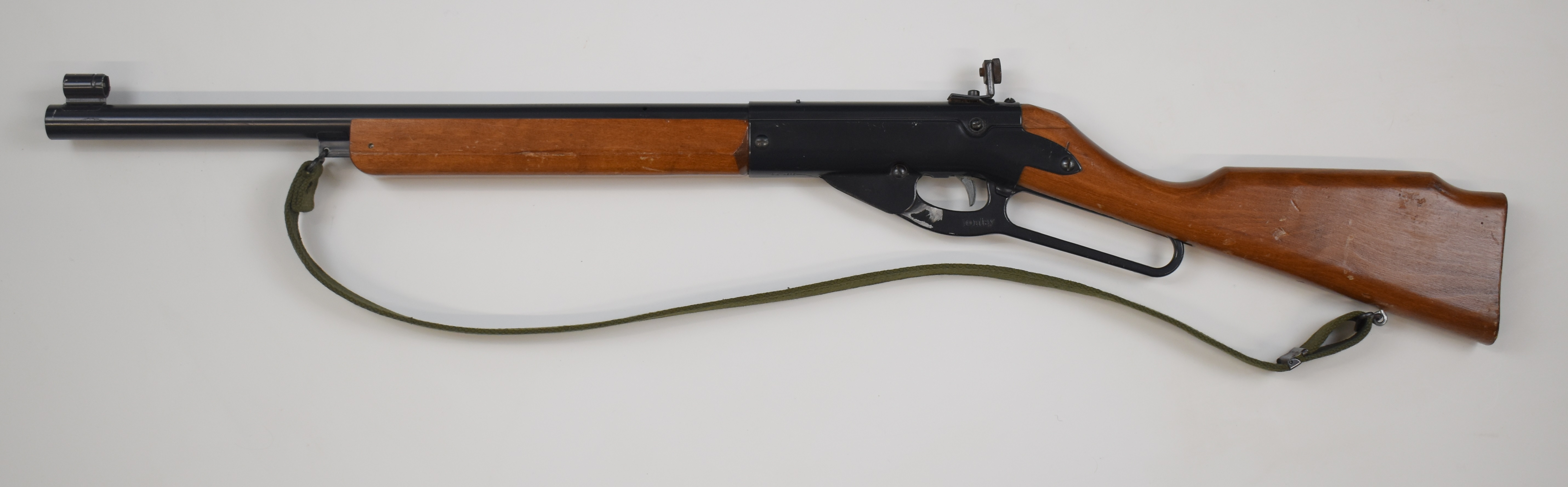 Daisy Model 99 Winchester style underlever-action air rifle with wooden grip and forend, canvas - Image 7 of 10