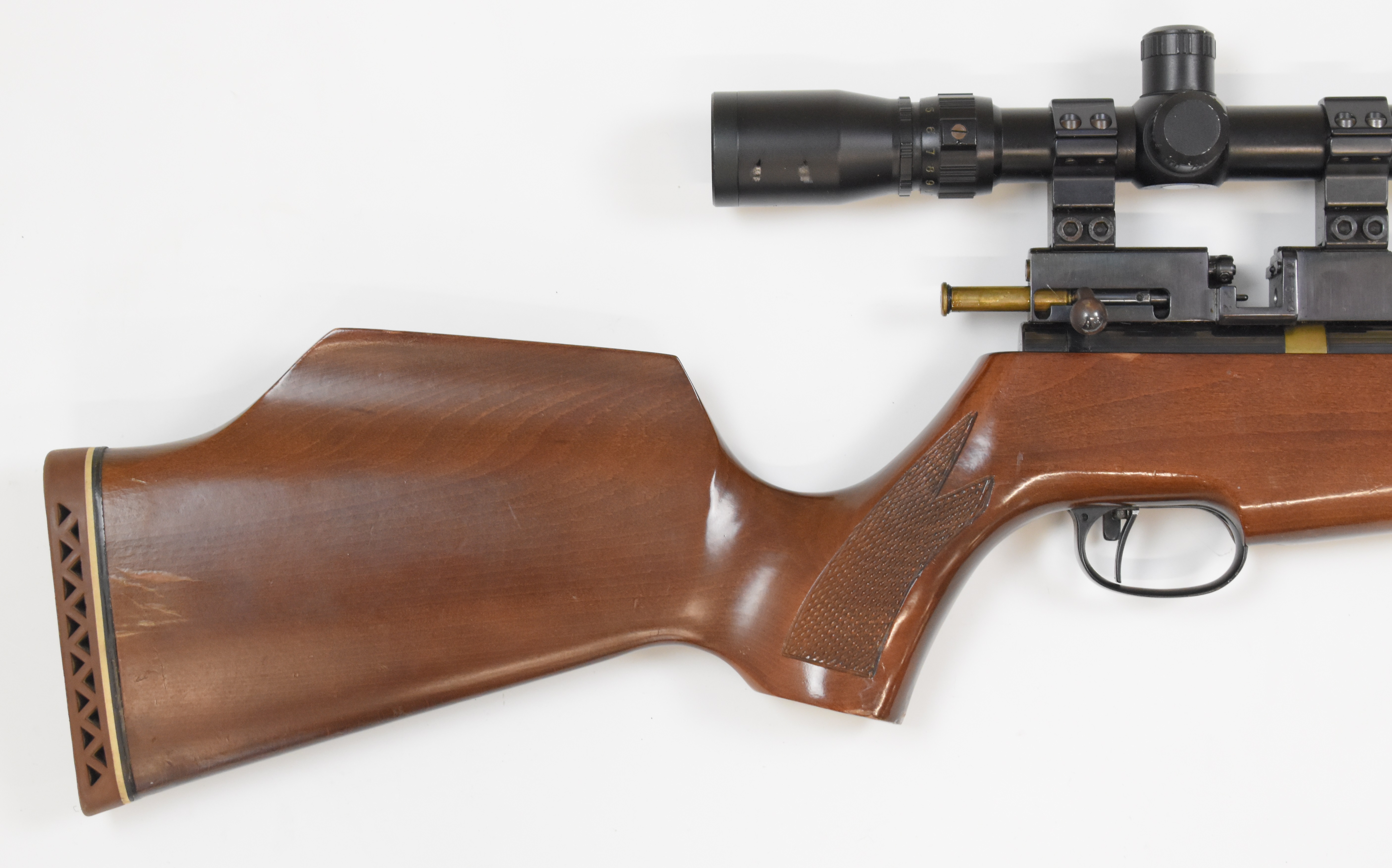 Titan/ Falcon .22 bolt-action PCP air rifle, probably by John Bowkett, with two 8-shot magazines, - Image 3 of 10