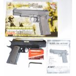 KWC M45 A1 .177 CO2 air pistol with chequered grips and 21 shot magazine, serial number 48016183, in