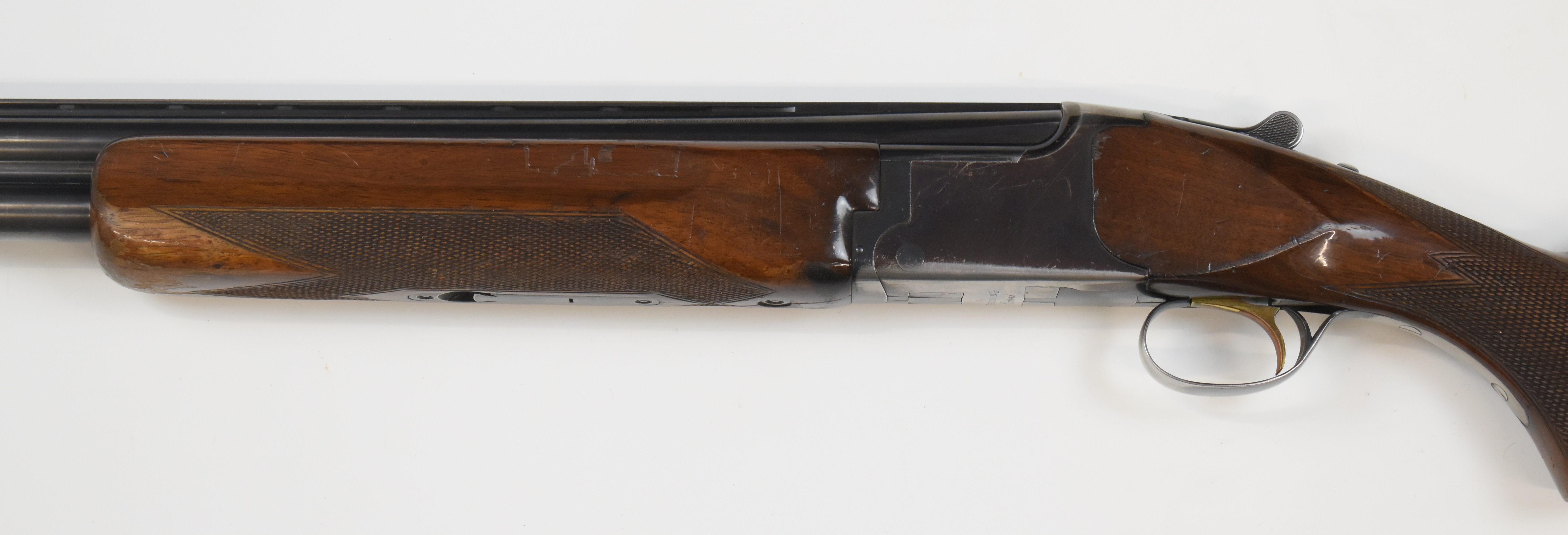 Browning Citori 12 bore over and under ejector shotgun with named underside, chequered semi-pistol - Image 8 of 10