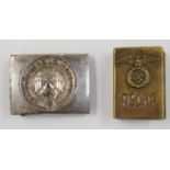 German Third Reich Nazi Hitler Youth belt buckle stamped RZM and M4/39 to reverse, together with