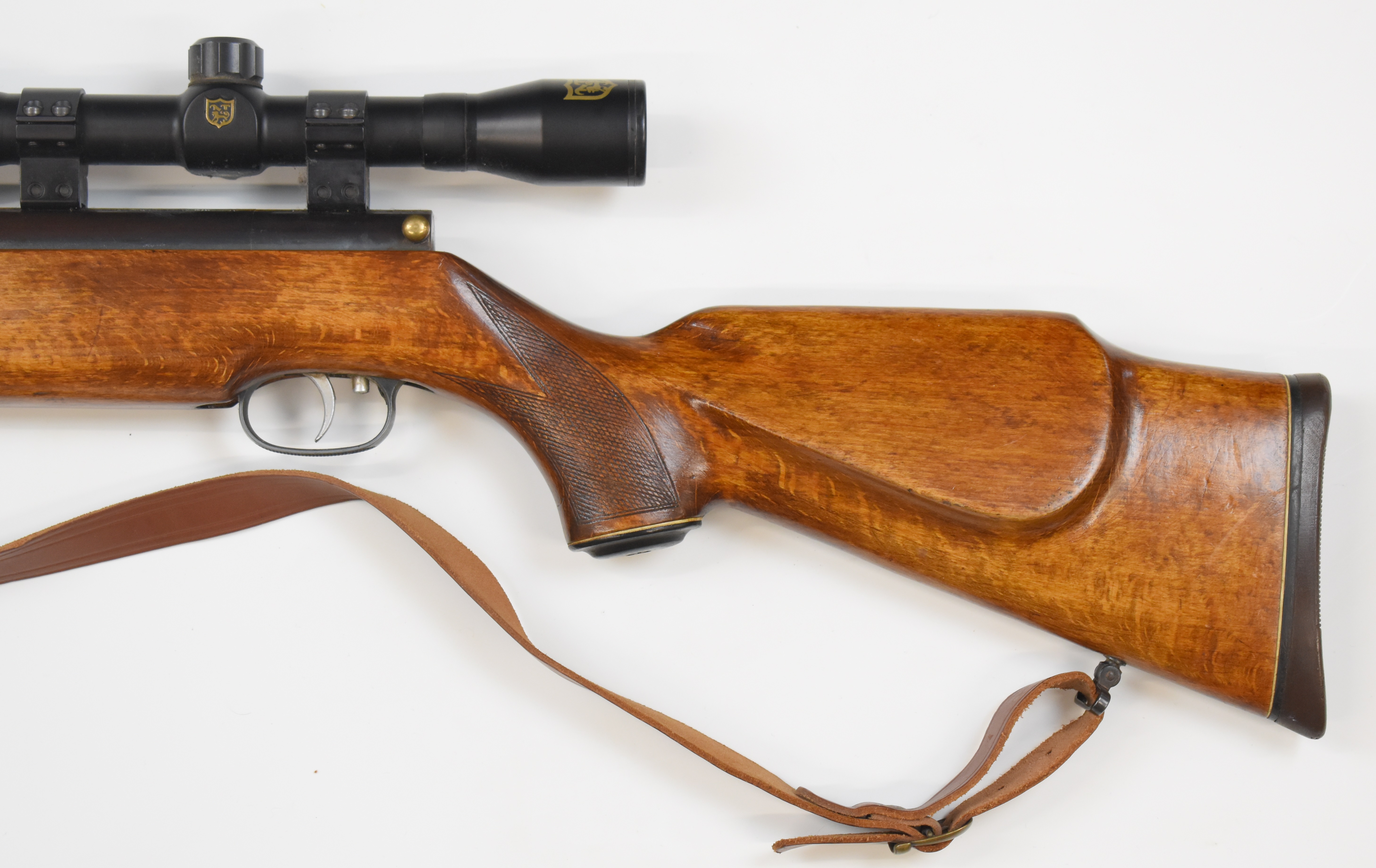 Weirauch HW77 .22 underlever air rifle with chequered semi-pistol grip, raised cheek piece, - Image 7 of 9
