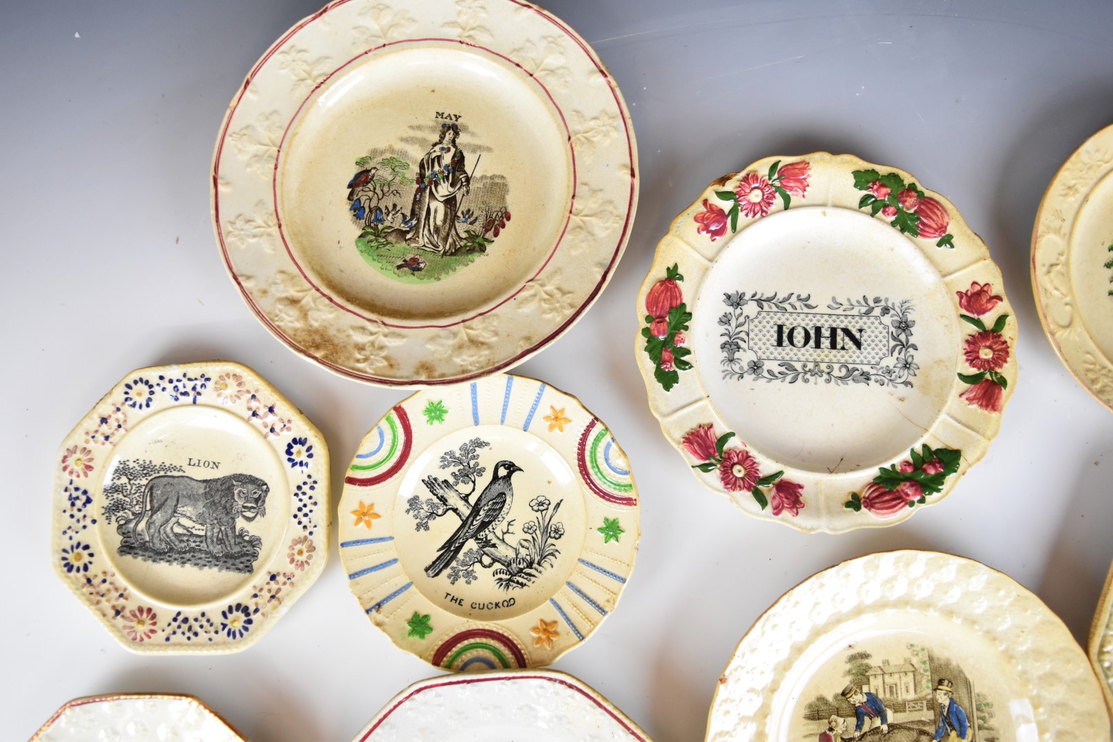 19thC nursery ware including The Cuckoo, Donkey and Horse, 'Listen To The Voice of Love', Lion, - Image 9 of 12