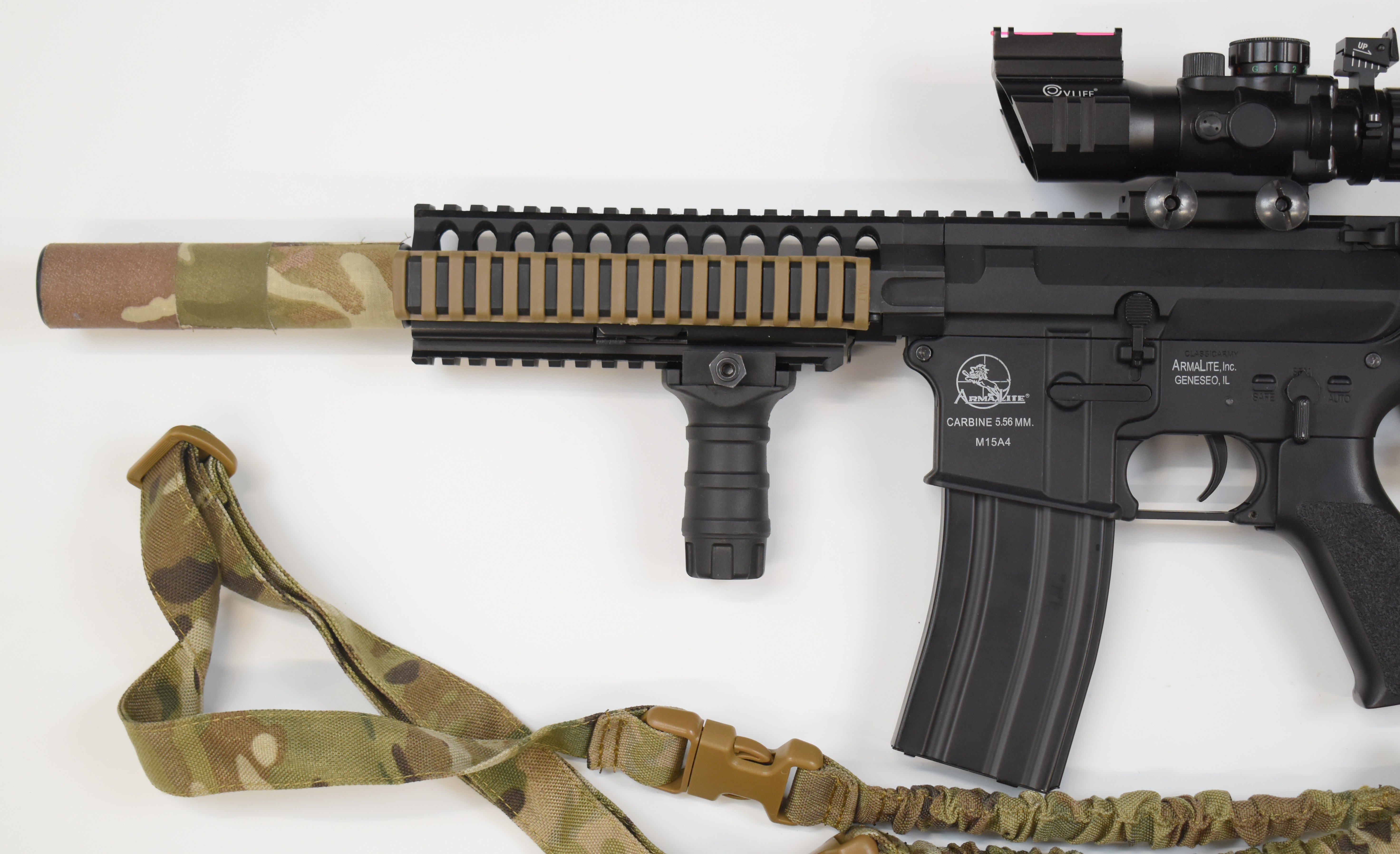 ASG Classic Army M4 assault style electric airsoft rifle with tactical stock, VLife scope and - Image 7 of 8