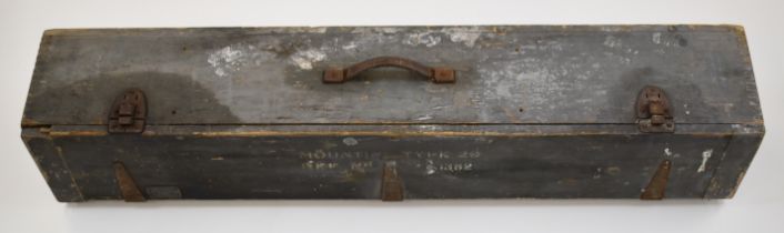 Military Air Ministry wooden storage case marked 'Mounting Type 29 Ref No /13S2' and with maker's