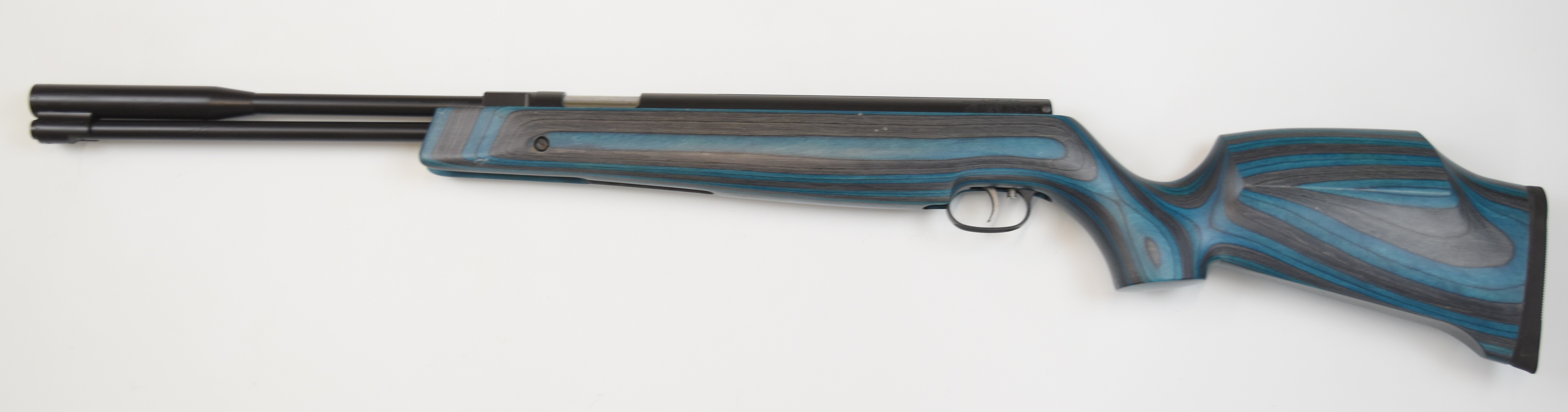 Weihrauch HW97K .177 underlever air rifle with blue laminated show wood stock, semi-pistol grip, - Image 8 of 9
