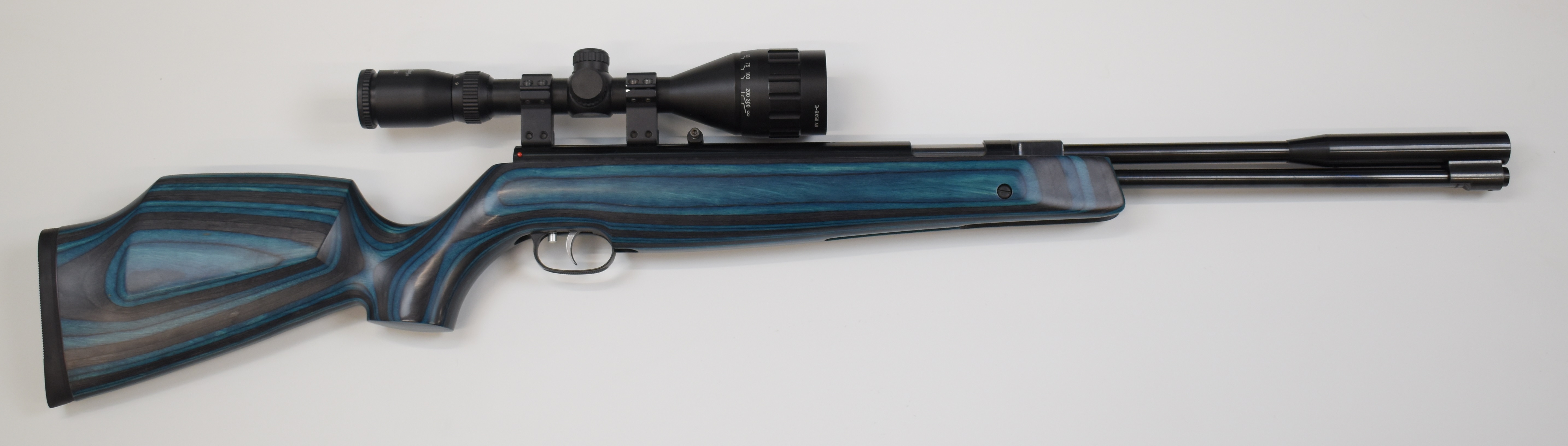 Weihrauch HW97K .22 underlever air rifle with blue laminated show wood stock, semi-pistol grip, - Image 2 of 10