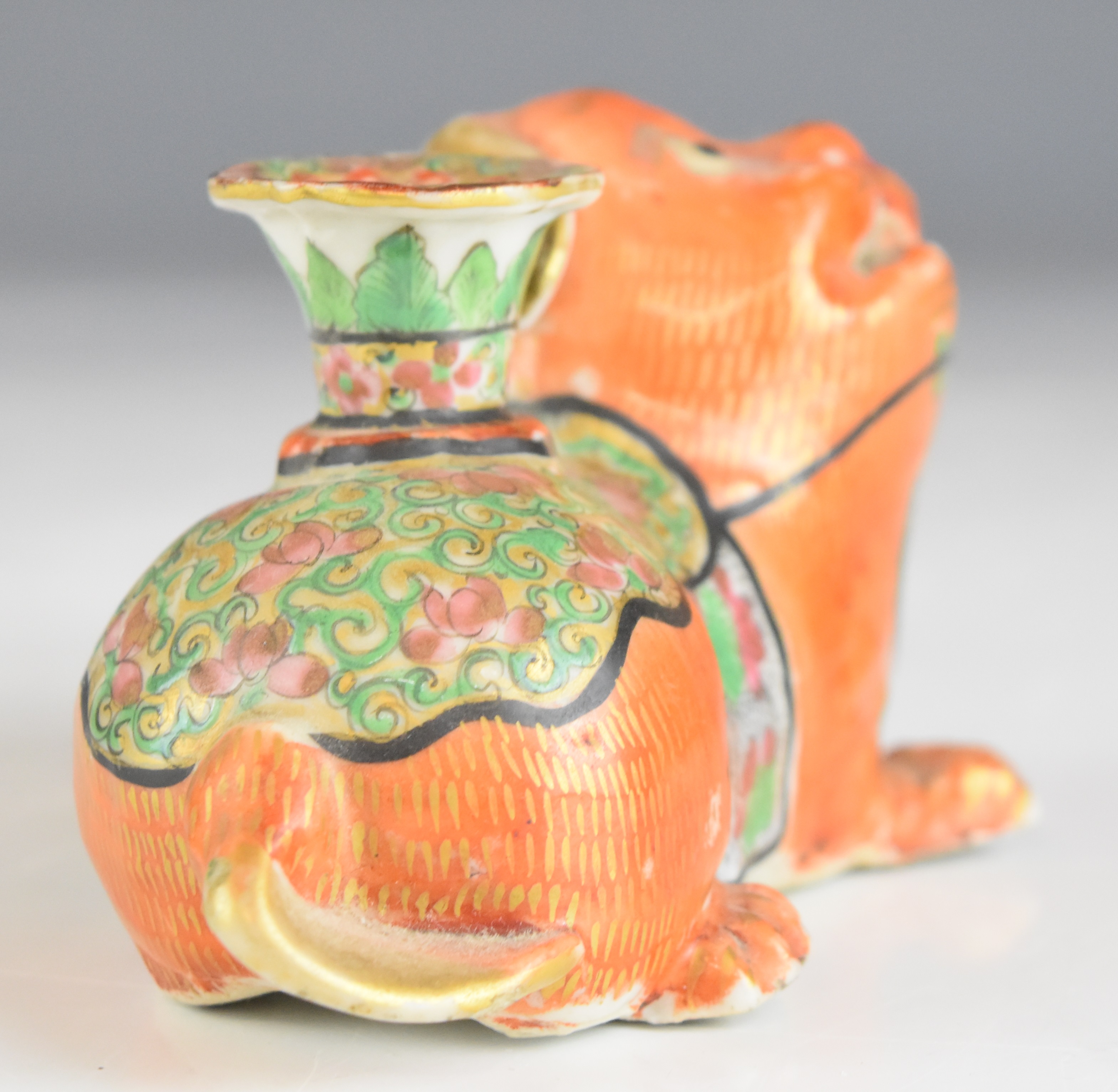 Late 19th / 20thC Chinese figural dog brush washer, height 8cm - Image 9 of 12
