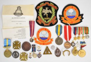 Collection of military badges including HM Armed Forces Veteran, British Nuclear Test Veterans