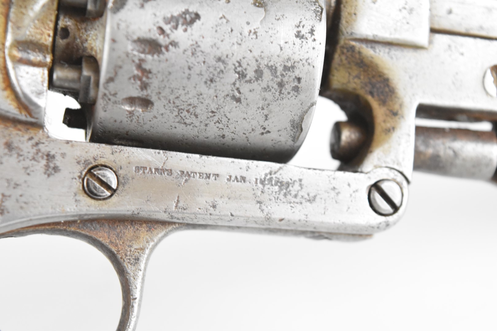 Starr Arms Co of New York .44 six-shot single-action percussion revolver with steel frame stamped to - Image 12 of 14