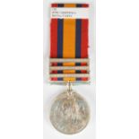 Queen's South Africa Medal with clasps for Elandslaagte, Tugena Heights and Relief of Ladysmith