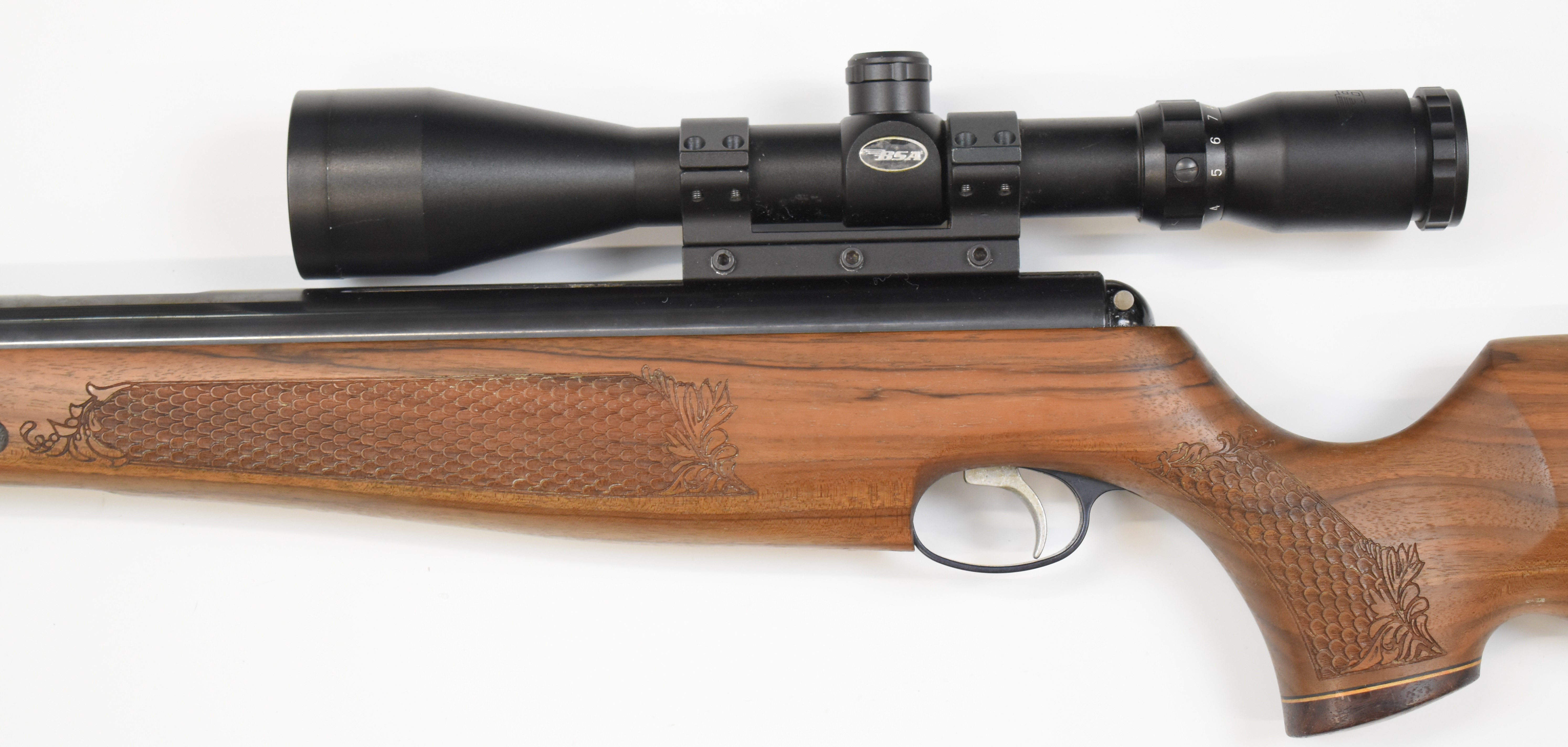 Air Arms TX200 .22 under-lever air rifle with carved semi-pistol grip and forend, adjustable - Image 8 of 9
