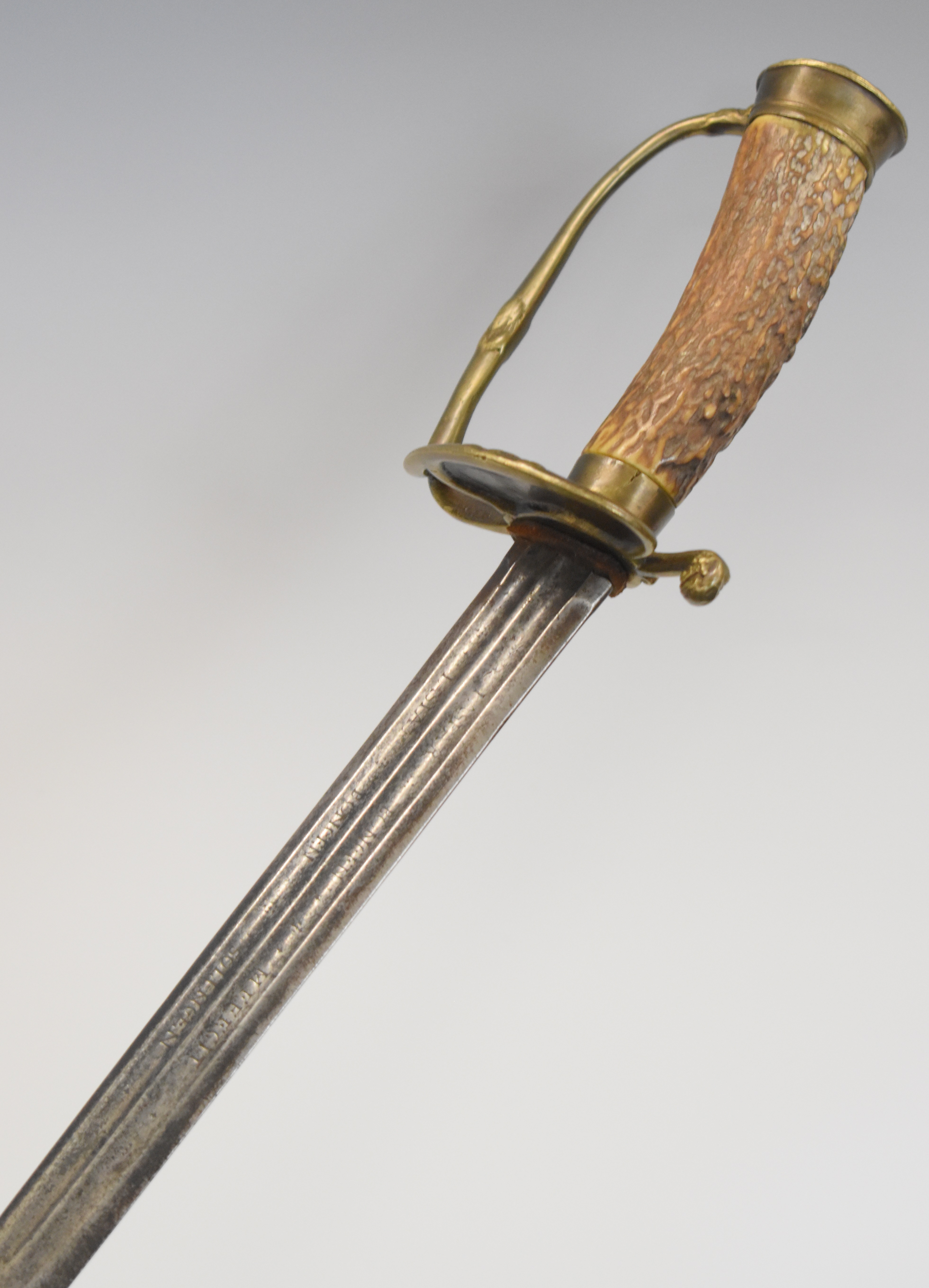 German late 16th / early 17thC sword with later hilt, blade inscribed 'Jaspar Bongen me fecit