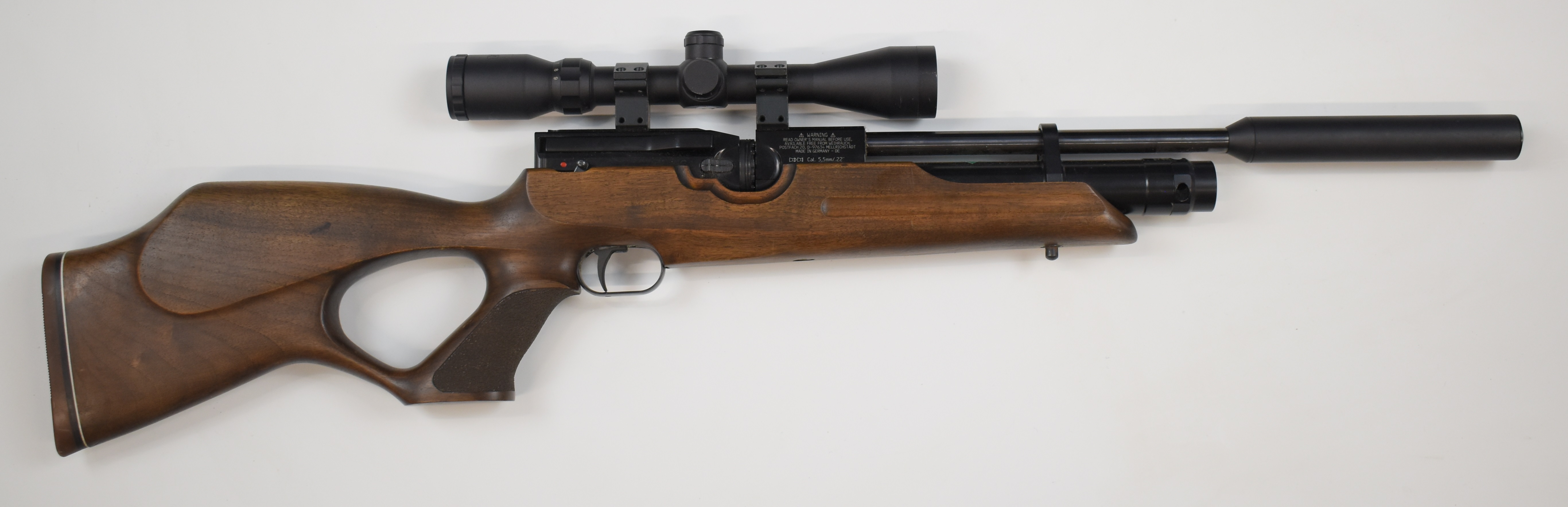 Weihrauch HW100 .22 PCP air rifle with textured semi-pistol grip, raised cheek piece, adjustable - Image 2 of 11