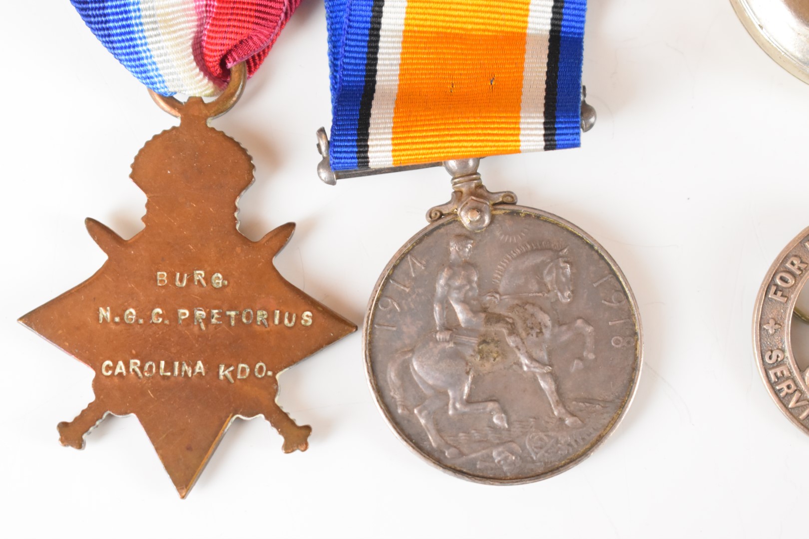 South Africa WW1 1914/1915 Star named to Burger N G C Pretorius, Carolina Kommando, WW1 War Medal - Image 8 of 8