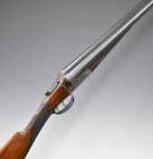 Charles Ingram 12 bore side by side shotgun with engraved locks, underside, trigger guard, top plate