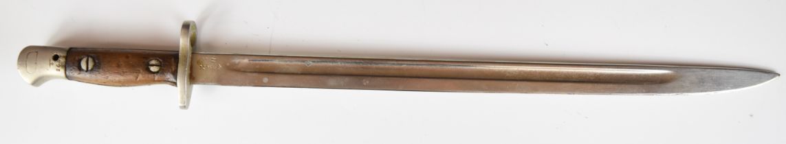 British WW1 1907 pattern bayonet by Wilkinson with 10/08 to ricasso and a 43cm fullered blade.