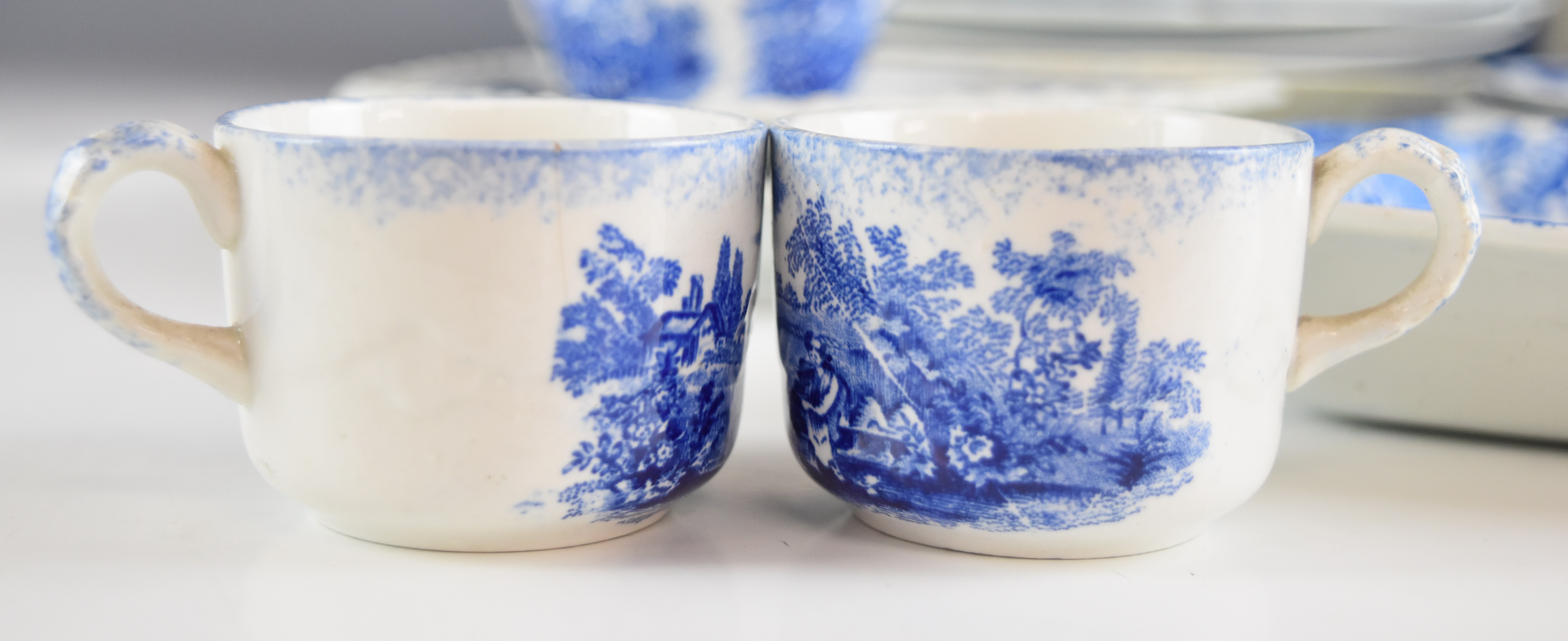 Collection of 19thC blue and white transfer printed ceramics including pair of Ridgways covered - Image 2 of 9