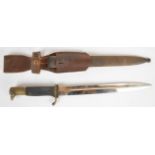 German WW2 dress bayonet with 25cm fullered blade, scabbard and later frog. PLEASE NOTE ALL BLADED