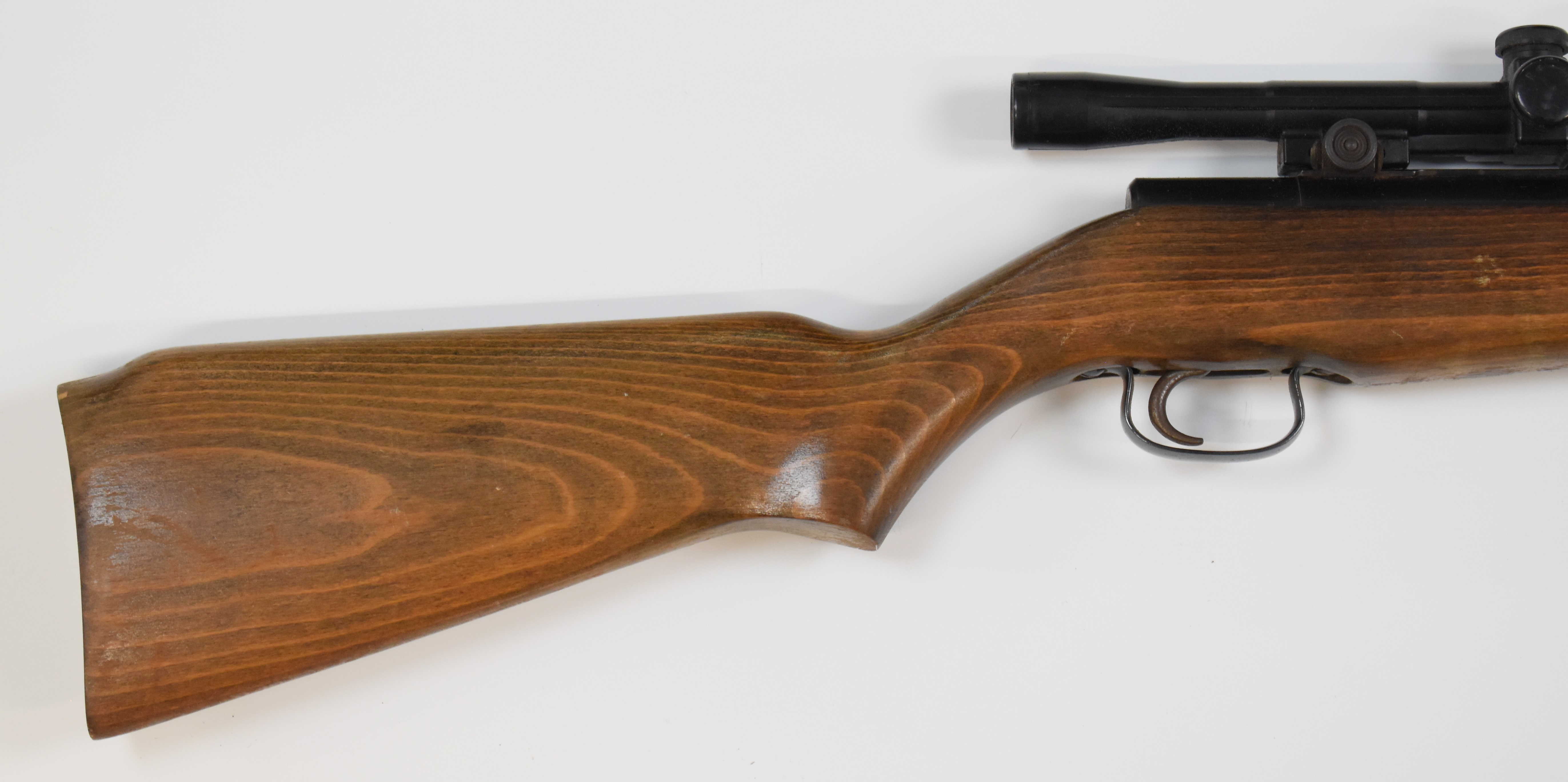 Webley Falcon .22 air rifle with semi-pistol grip, Webley plaque inset to the stock and scope, NVSN. - Image 3 of 9