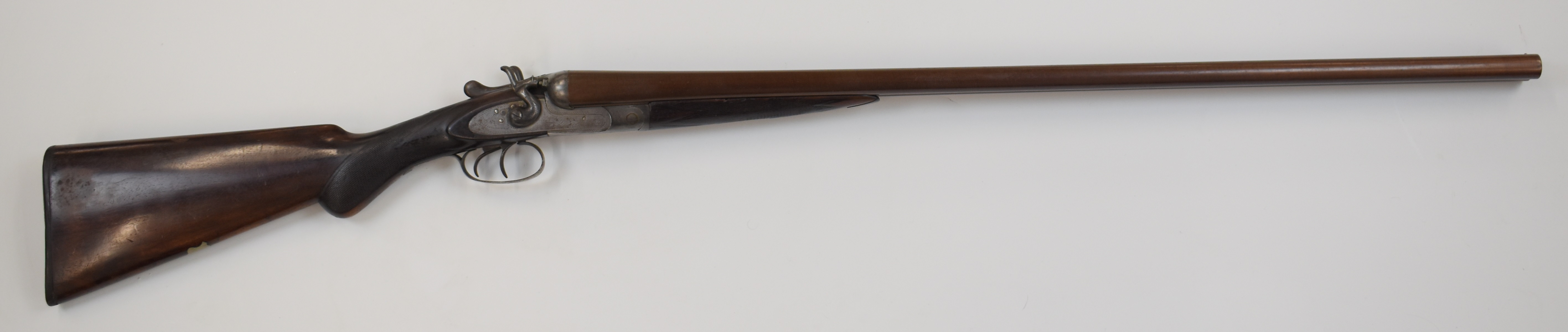 Skimin & Wood 12 bore side by side hammer action shotgun with engraved scenes of birds to the locks, - Image 10 of 12