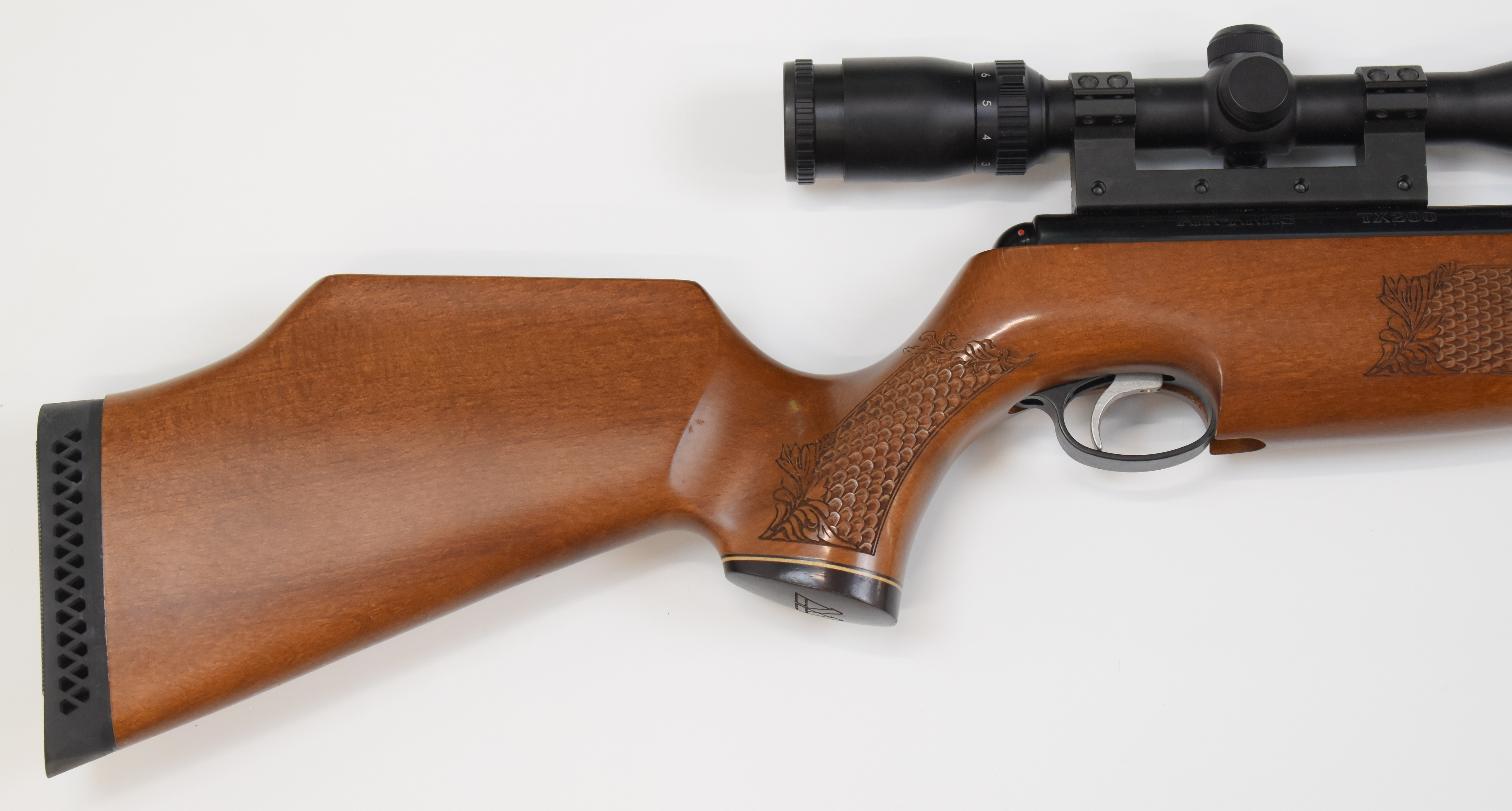 Air Arms TX200 .22 under-lever air rifle with carved semi-pistol grip and forend, adjustable - Image 3 of 11